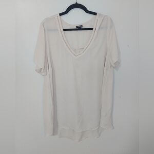 Torrid Sheer Cream Shirt Size 2